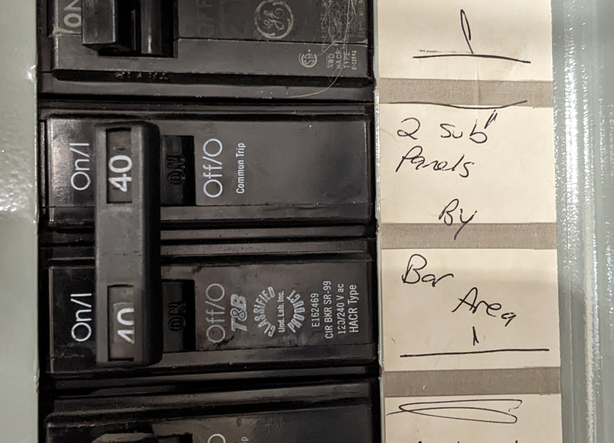 2 sub panels in bar area label in main breaker panel